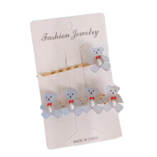 4SET Cute Bear Hairpin Sweet Temperament Hairpin