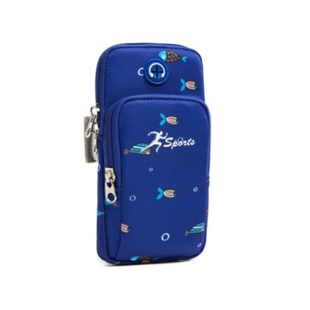 2 Pcs Outdoor Sports Arm Bag Fitness Running Mobile Phone Bag Cycling Sports Equipment Wrist Bag Blue 774048645805