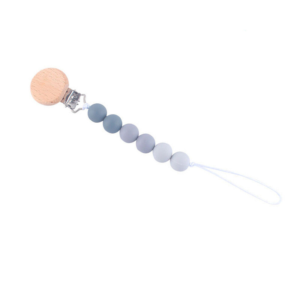 Baby products, beech wood toy teether, baby soothing silicone pacifier, anti-chain