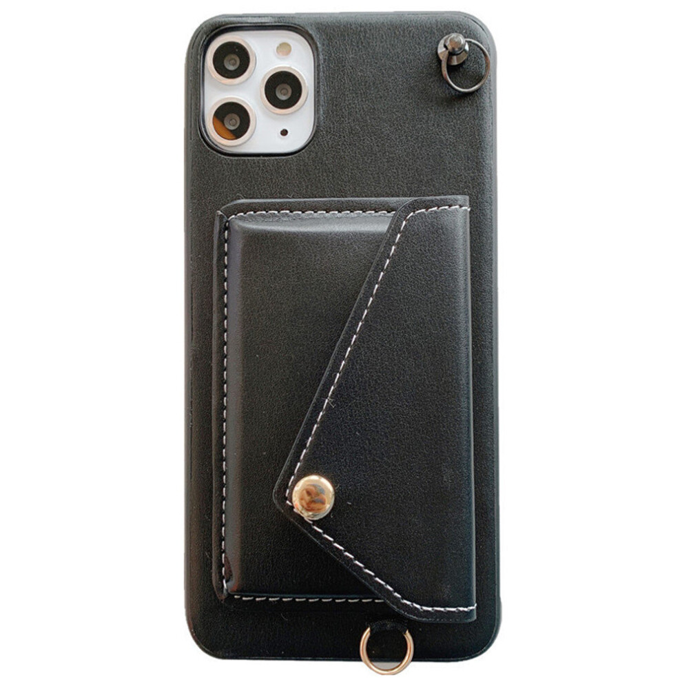 Three-Dimensional Coin Purse Mobile Phone Cover For Iphone 11 Creative Card Pu Leather Messenger Rope Protective Cover 774048666350
