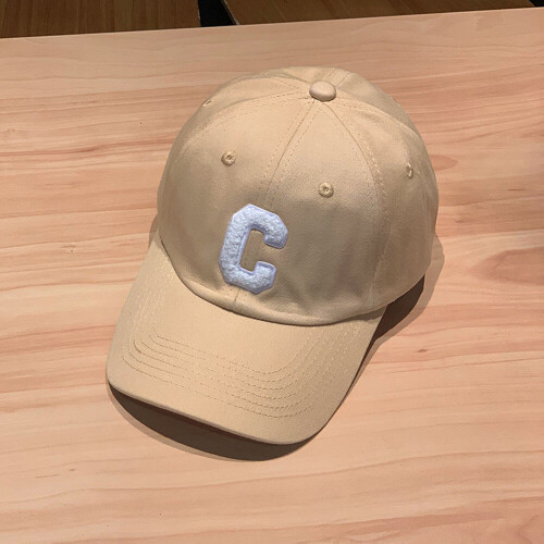 Simple Plain Color Embroidered Baseball Cap with Letter C 1