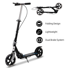 Folding Kick Scooter for Adults, Foldable Teens Adult Kick Scooter Adjustable Handlebar Push Scooter with Kickstand, Stunt Scooter Gift for boys