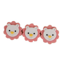 6PCS Cartoon Cute Coffee Bear Hairpin Children Fun Girl Pink Bunny One Word Clip