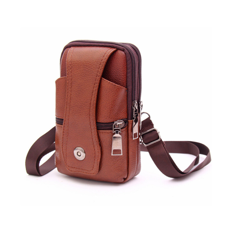 Leather Mobile Phone Bag Men Wear Belt Waist Bag Multifunctional Mobile Phone Case Waist Bag 774048643627