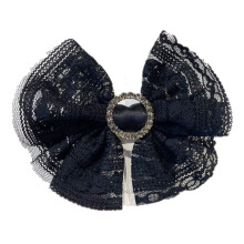 2PCS Retro Ancient Ways Head Flower Water Drill Lace Bowknot Temperament Hairpin