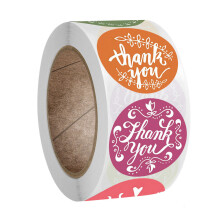 500pcs/roll 12 Styles thank you sticker for business package gift seal labels shipping sticker 25mm