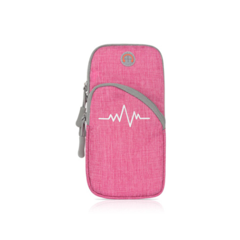 2 Pcs Outdoor Running Mobile Phone Arm Bag Large Capacity Breathable Wrist Bag Armband Red 774048645508