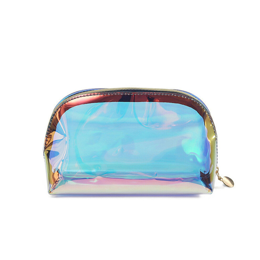 2Pcs Women Makeup Case TPU Laser Cosmetic Bags Transparent Waterproof Cosmetic Pouch Ladies Bag Portable MakeUp Pouch Organizer