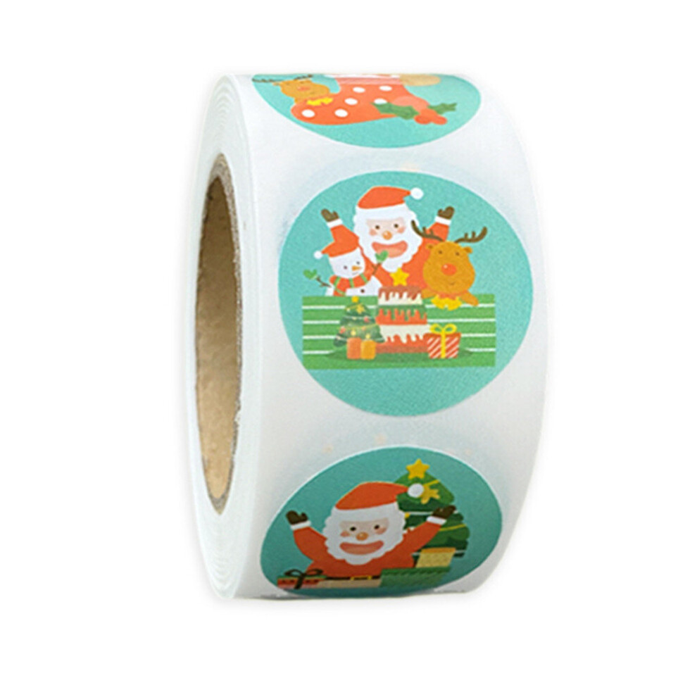 500pcs/roll Santa Merry Christmas Stickers  Decorative Adhesive Label Roll Stickers for Christmas Parties, Favors for Boys and Girls