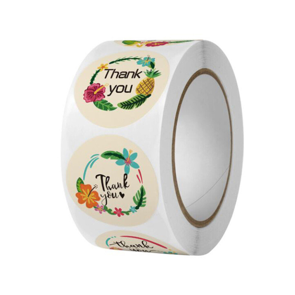 Flowers Stickers Thank You Card Envelope Sealing Labels Birthday Wedding Christmas Gifts Decoration Decal Packing Stationery