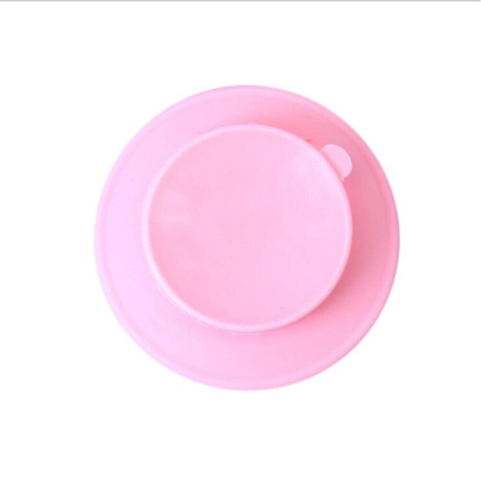 Children's Dining Double-Sided Sucker Baby Tableware Children's Meal Anti-Fall Silicone Fixed Bowl Base Size Suction Cup Pad Pink