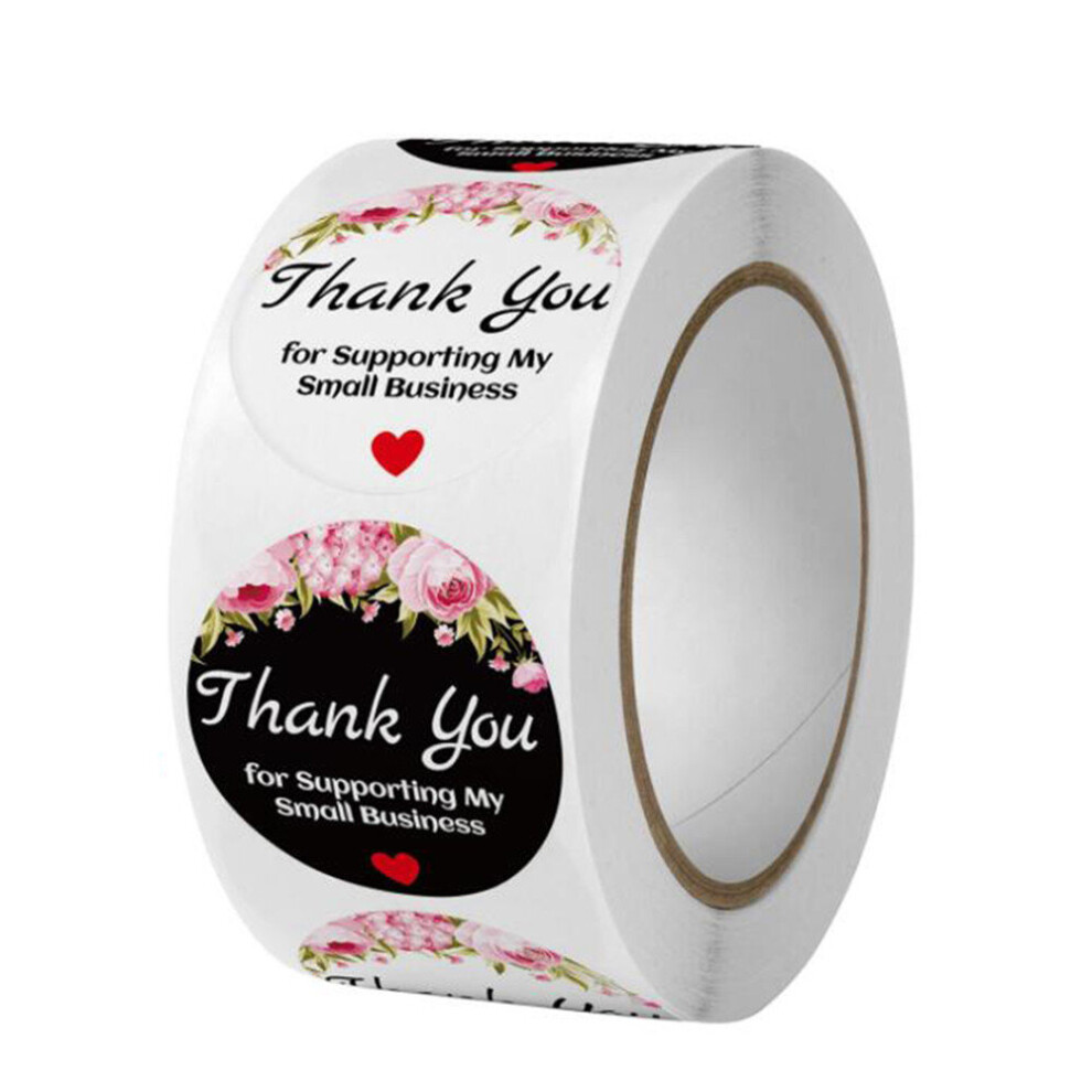 Thank You for Supporting My Small Business Heart Stickers Letter Design Birthday Wedding Present Gifts Decoration Round Labels