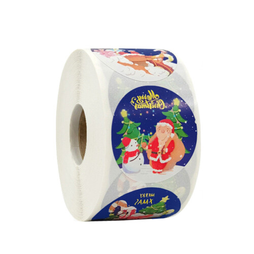 500 Pcs/roll Merry Christmas Stickers Roll 1.5 Inch Santa Claus Seal ...