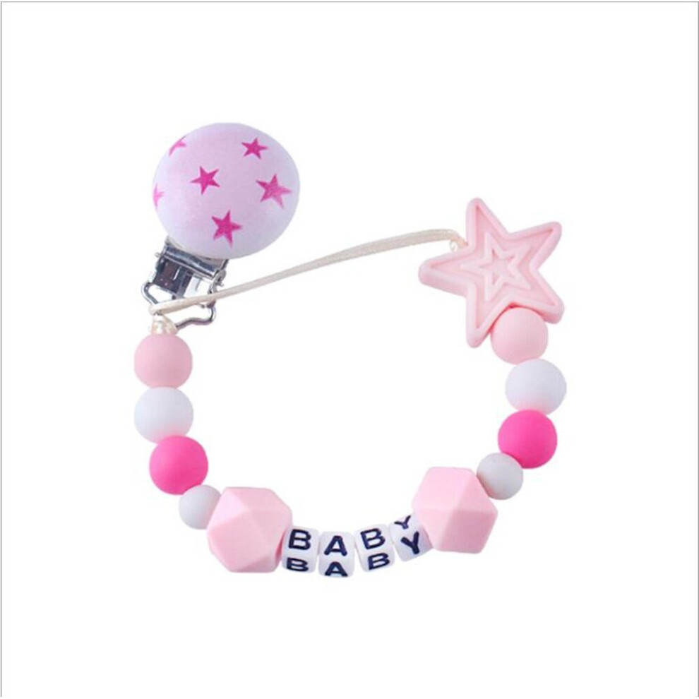 Five-pointed star baby silicone nipple chain clip