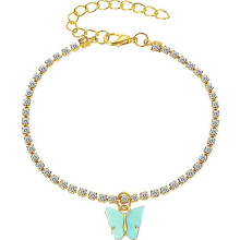 3Pcs New Water Drill Contracted Color Butterfly Anklet