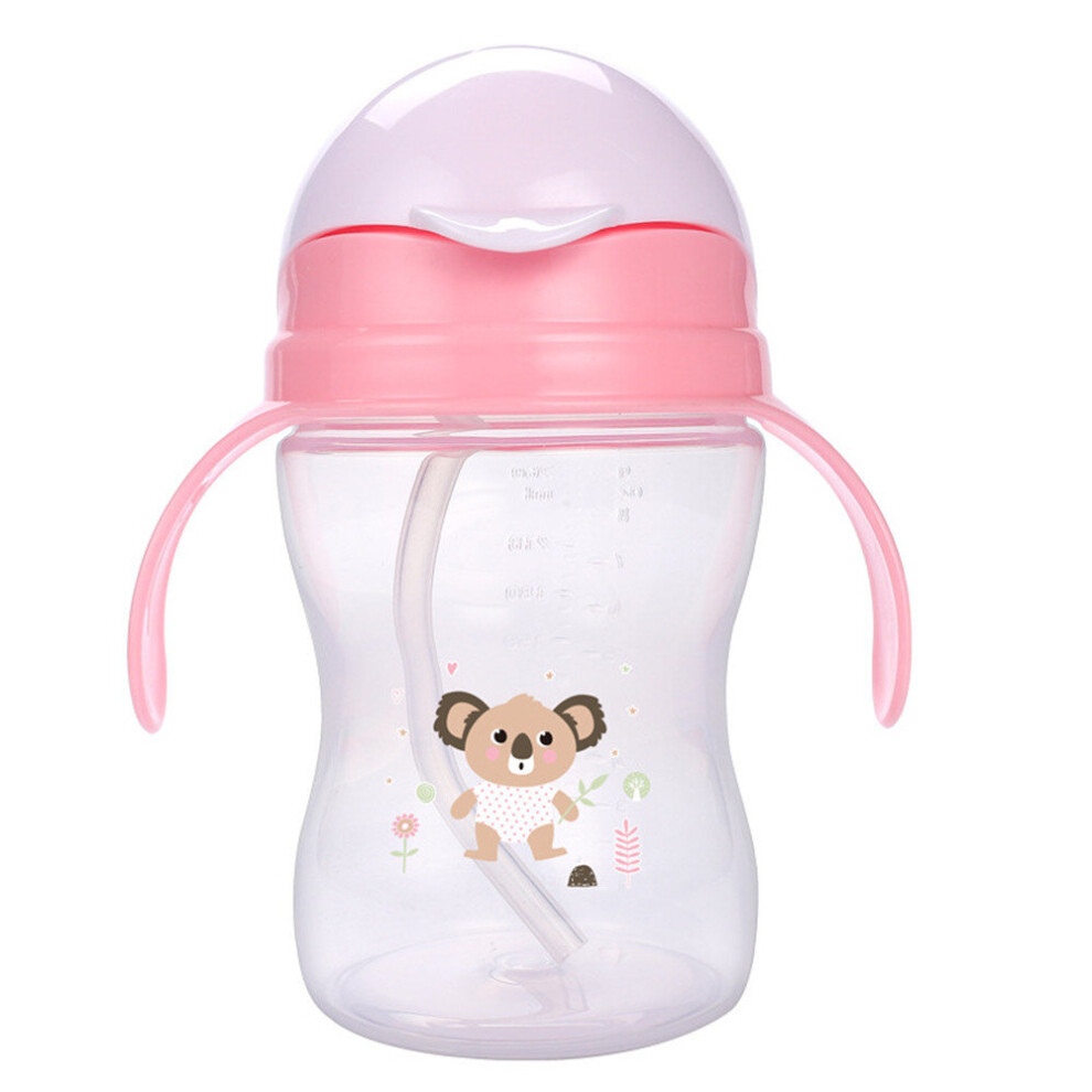 Children's clamshell PP straw cups, baby spray-proof drinking cups, drop-resistant drinking cups with handles