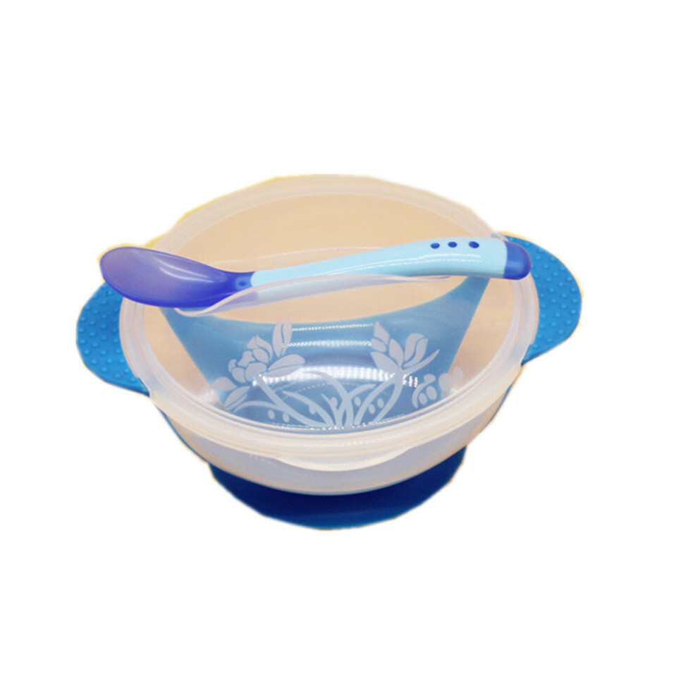Transparent suction cup bowl spoon set Baby training bowl set