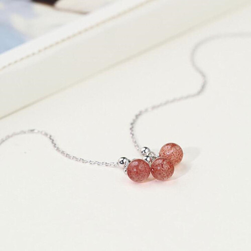 New Personality Simple Strawberry Crystal Anklet 1