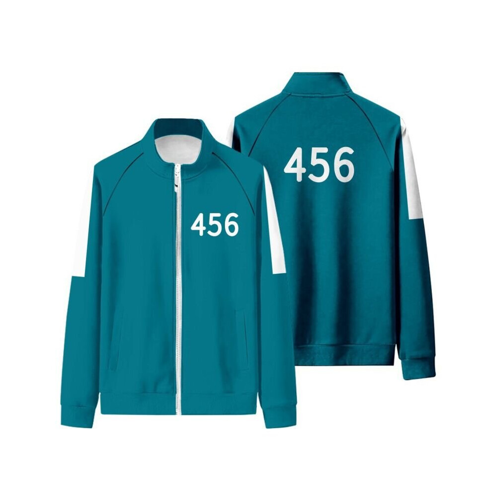 (Blue, 5XL) Squid Game Coat Jacket Sport 456 Netflix Kdrama Korean Lee Jung-Jae Seong Gi-Hun Green