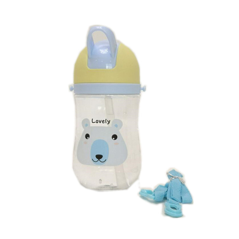 Children's straw cup, drop-proof, leak-proof, large-capacity strap cup water bottle
