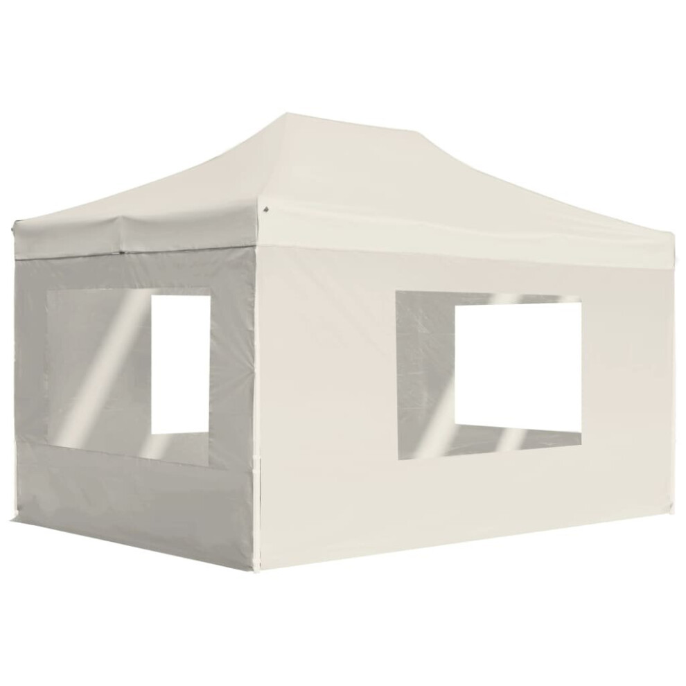 Garden Furniture Set Professional Folding Party Tent With Walls Aluminium 4.5x3 M Cream