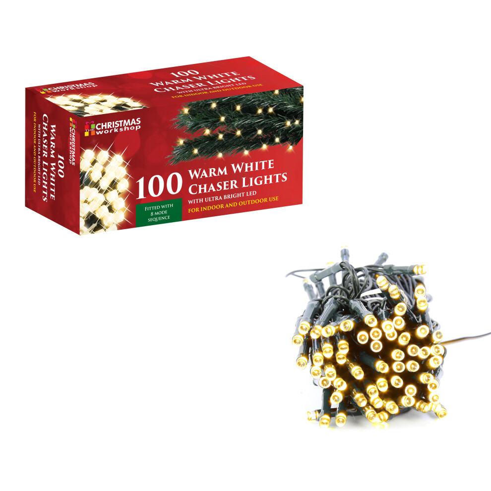 The Christmas Workshop 70670 100 LED Chaser String Lights | Warm White