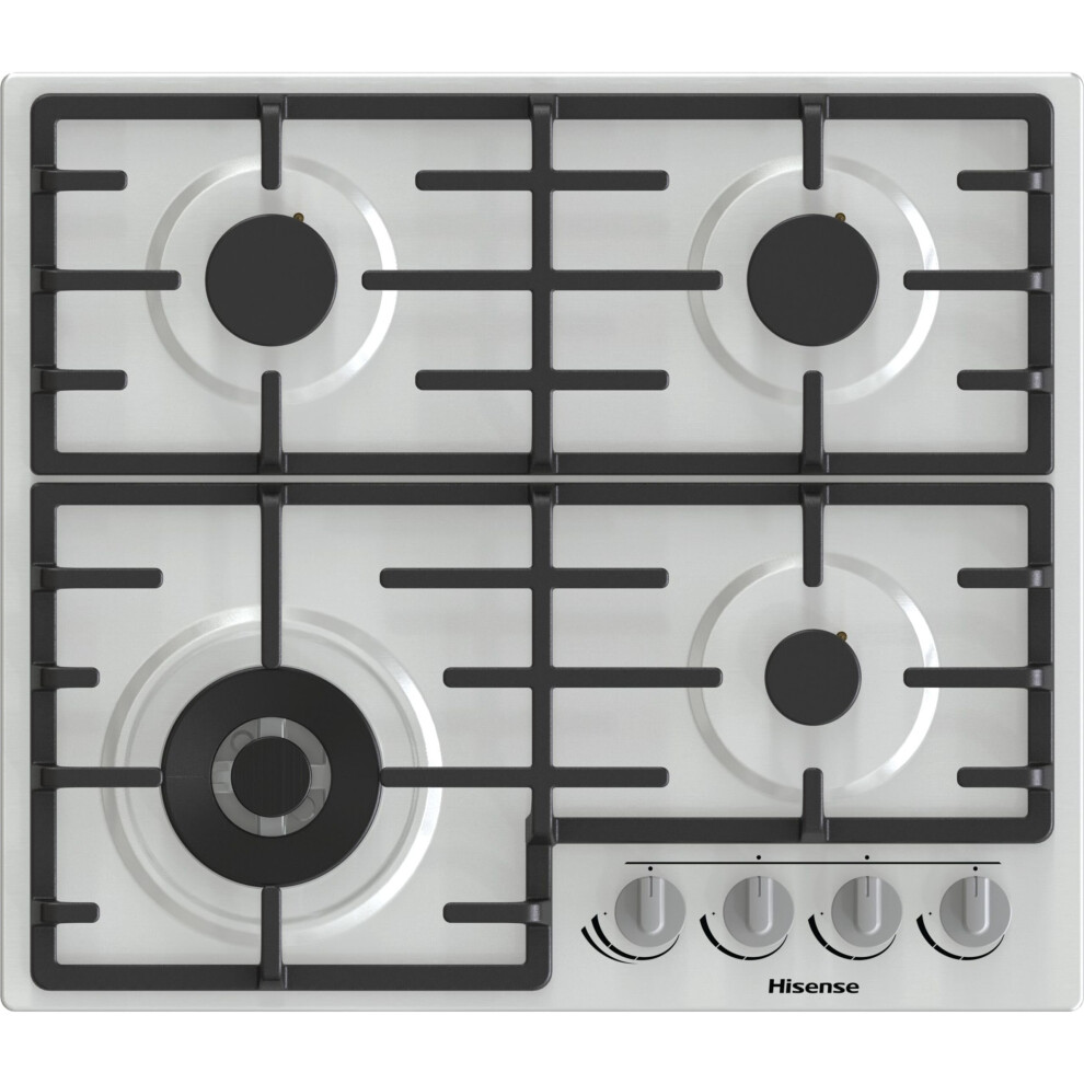 Hisense GM663XB 60cm Gas Hob - Stainless Steel