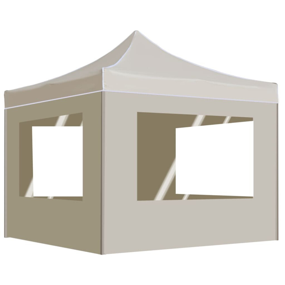 Garden Furniture Set Professional Folding Party Tent with Walls Aluminium 3x3 m Cream