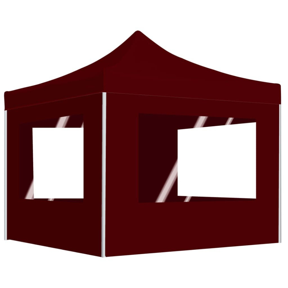 Garden Furniture Set Professional Folding Party Tent with Walls Aluminium 3x3 m Wine Red