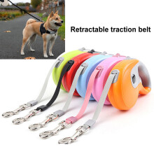 (Rose) Laisse rétractable pour chien et chiot — Boucle automatique, flexible, traction lors de la marche