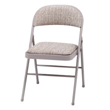 Grey Fabric Padded Brand New Deluxe Strong Steel Metal Frame Folding Chair