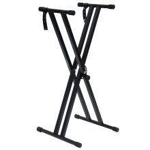 Crystals Electronic Keyboard Stand: Double X-Frame, Adjustable Height, Portable & Foldable, Standard Rack, Heavy-Duty Steel