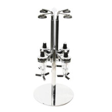 4-Bottle Rotary Drink Dispenser Stand – Heavy-Duty Wall-Mount Steel Bar Butler for Spirits & Wine, Fits Most Bottles