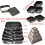 5Pcs Non Stick Square Cake Trays with Removable Base, Spring-Form Quick Release - 20-28cm Set (Black) 2