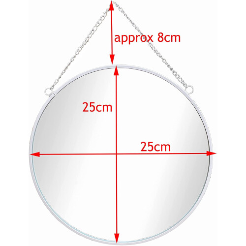 GreyZouq White Edged Round Wall Mirror 25cm 2