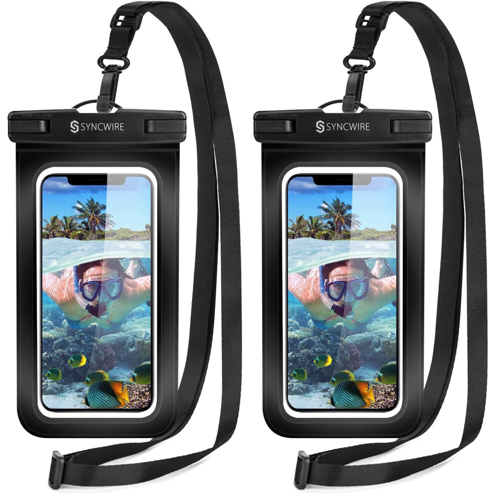 Syncwire Waterproof Phone Case, 2-Pack Universal Ipx8 Waterproof Phone Pouch Dry Bag For Iphone 12 Pro Max 12 Mini Se 2020 11 Xs Xr X 8 7 6S 6 Plus Sa