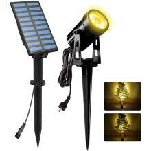 Solar Garden Spot Lights, NATPOW LED Solar Light Outdoor Waterproof Auto ON/Off for Garden, Driveway, Pathway, Pool Area(Warm White 3000K)