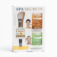 Spa Secrets Cucumber & Vitamin C Gel Face Mask 15 Min Facial - Duo Gift Pack