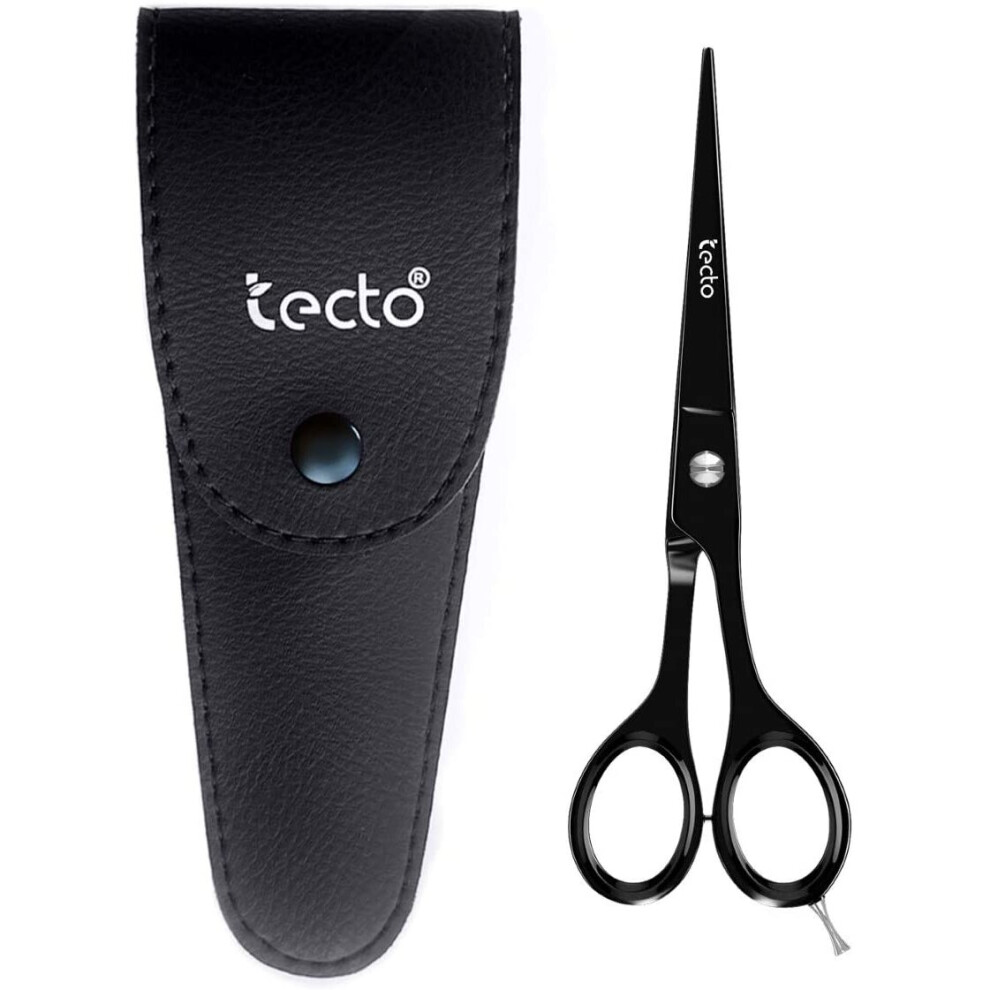 Tecto 6" Professional Hairdressing Barber Hair Scissors Super Sharp Blades Hair Cutting Scissors Black Colour Salon Shears for Men, Women,Student,Begi