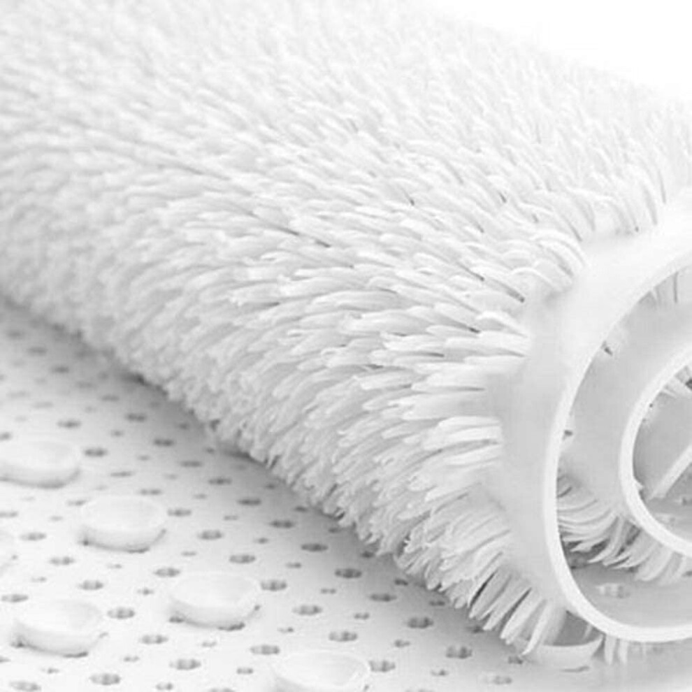 AQUALONA Bath Mat, Anti-Mould Non-Slip Bathtub Mat  Textured Bristle Surface, Suction Cups  Comfort, White 65 x 35cm