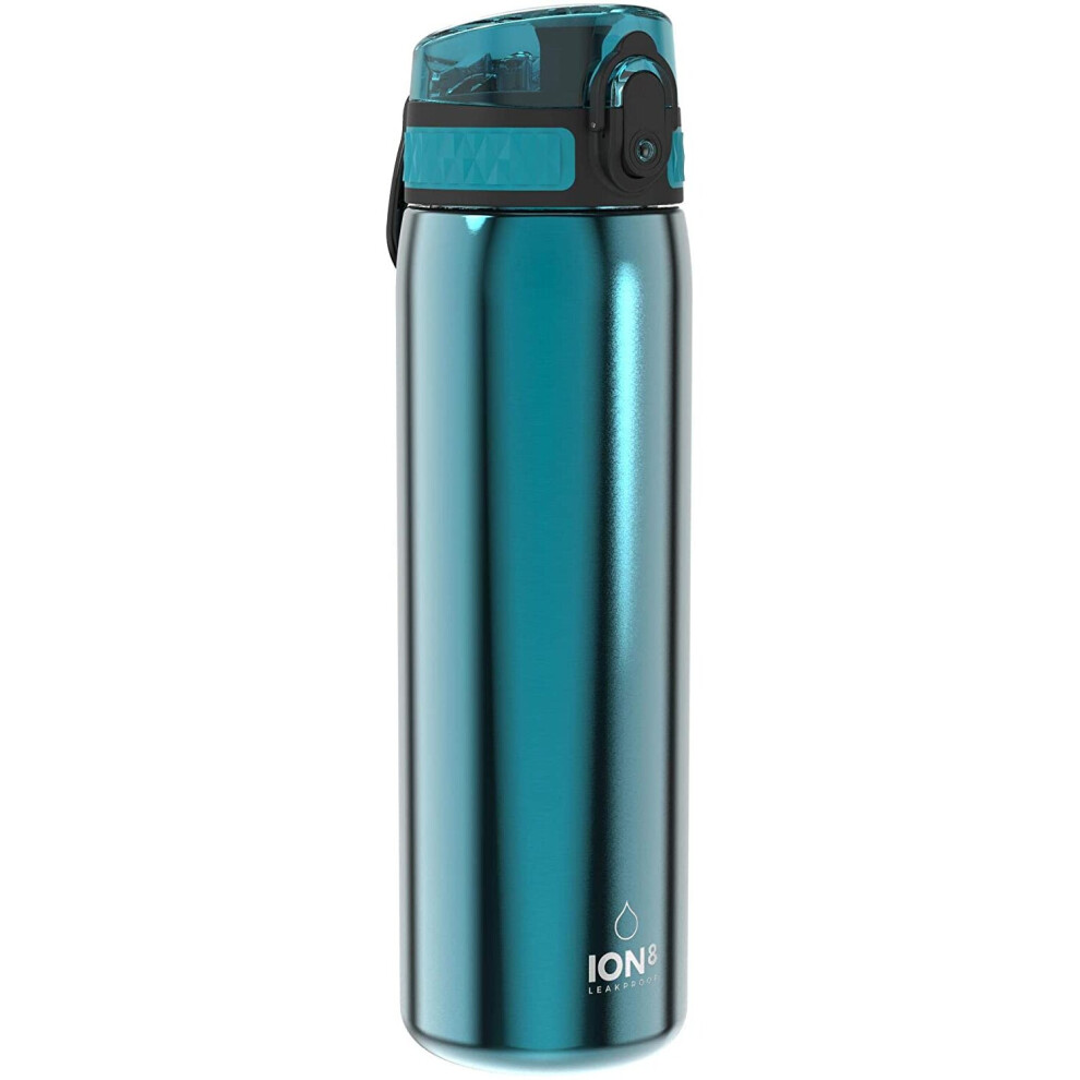 Ion8 Leak Proof Slim Water Bottle, Stainless Steel, 600Ml (20Oz)