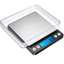 Digital kitchen Scales 3000g / 0.1g High-precision Food Scales with Backlit LCD Display Stainless Steel Multifunctional Scale With 2 Weighing Pans Bat