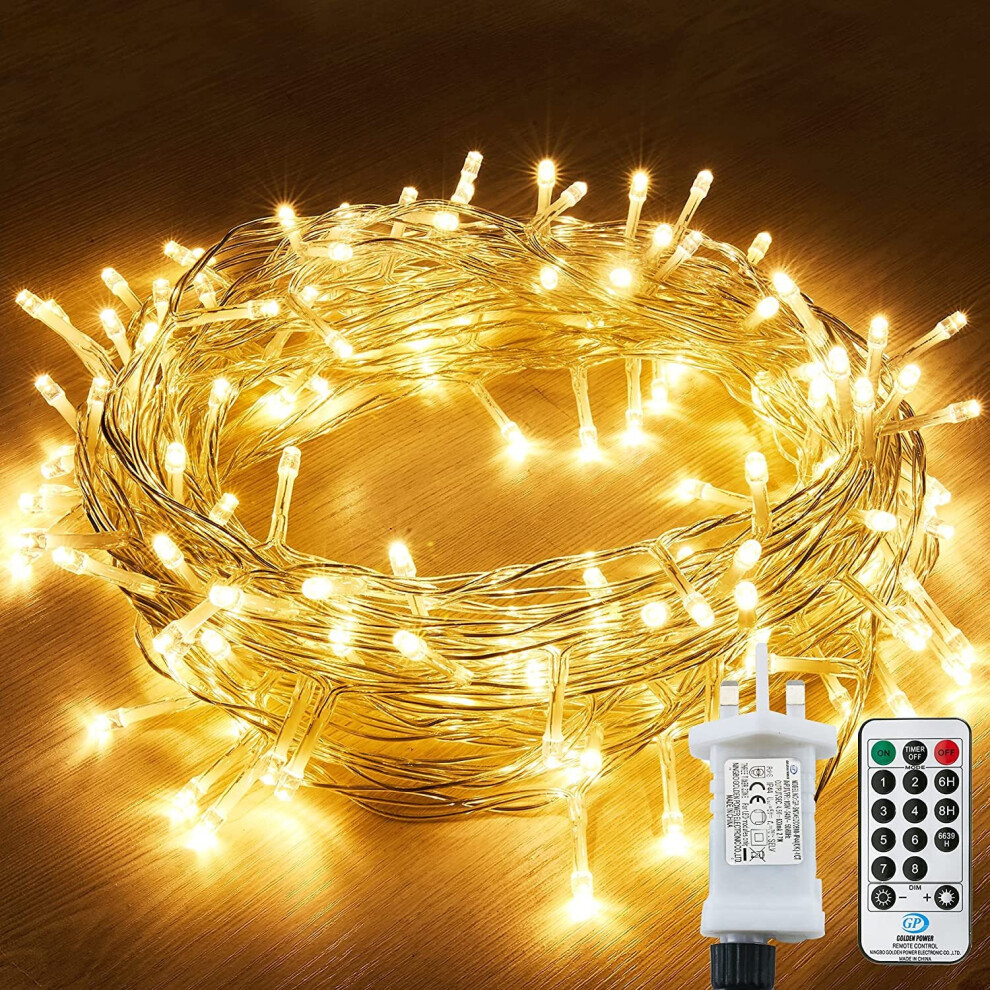 String Lights Mains Powered, 120 LED 15M/49Ft Fairy Lights Waterproofwith 8 Modes Remote Control Fairy Lights Indoor/Outdoor for Garden, Gazebo, Pa