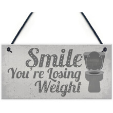 RED OCEAN Losing Weight Novelty Funny Bathroom Toilet WC Door Wall Sign Cafe Pub Office Plaque