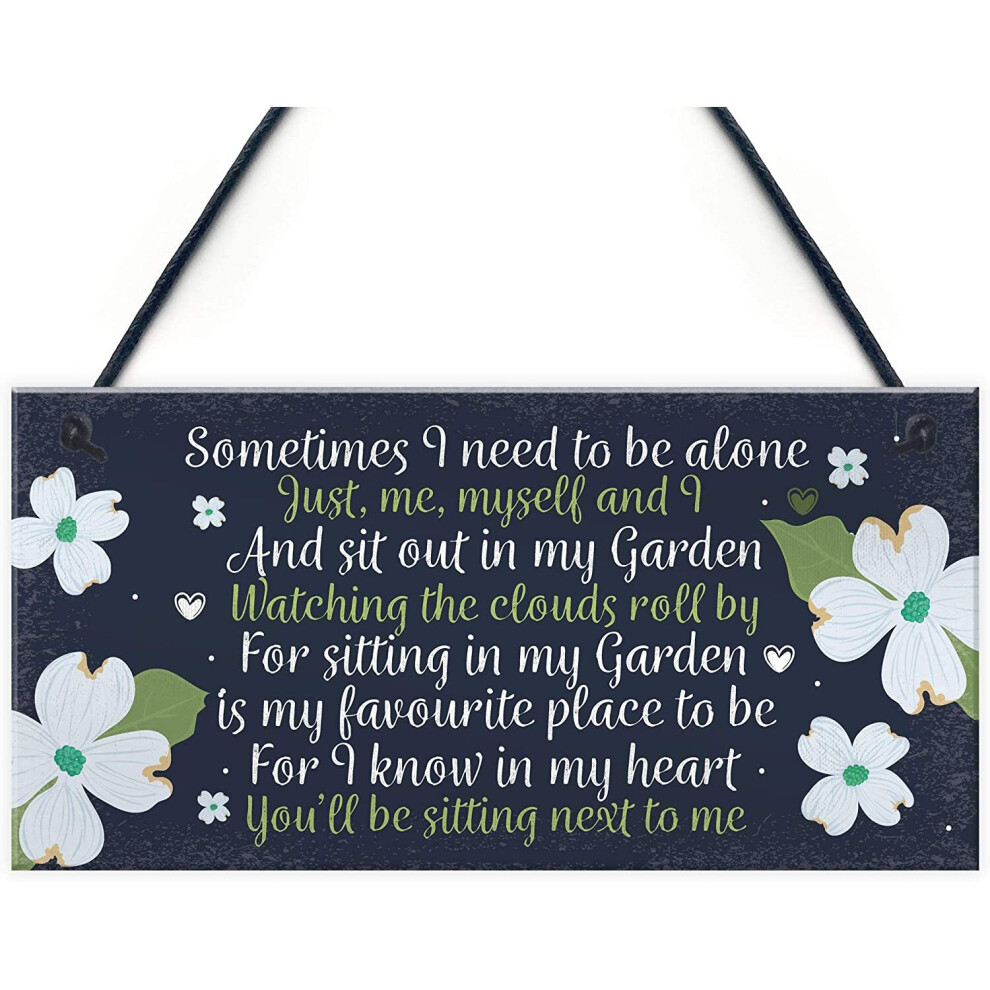 RED OCEAN Garden Memorial Hanging Plaque SummerHouse Garden Shed Sign Gifts For Mum Nan