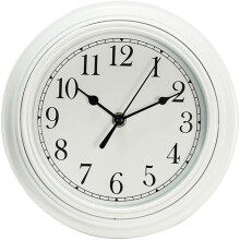 Topkey Silent Wall Clock Kitchen 9 Inch Retro Non-ticking Decorative Bedroom Office Wall Clock - White