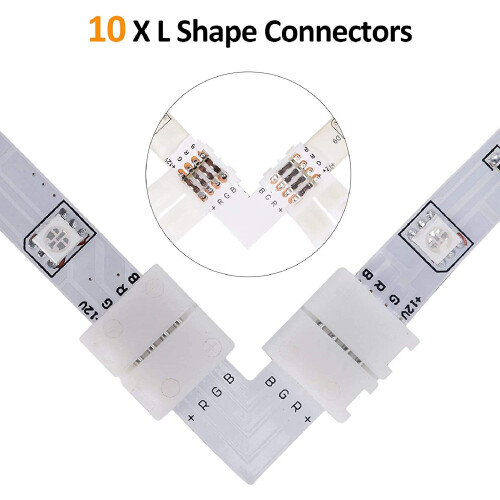 LED Light Connector Kit, REDTRON 10mm RGB LED Connector Includes 10x L ...