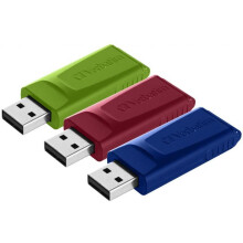 Verbatim Slider USB-flash-drive multipack 16GB - USB 2.0 - 3x USB memory stick - laptop notebook ultrabook TV car stereo - USB 2.0 stick - data-stick