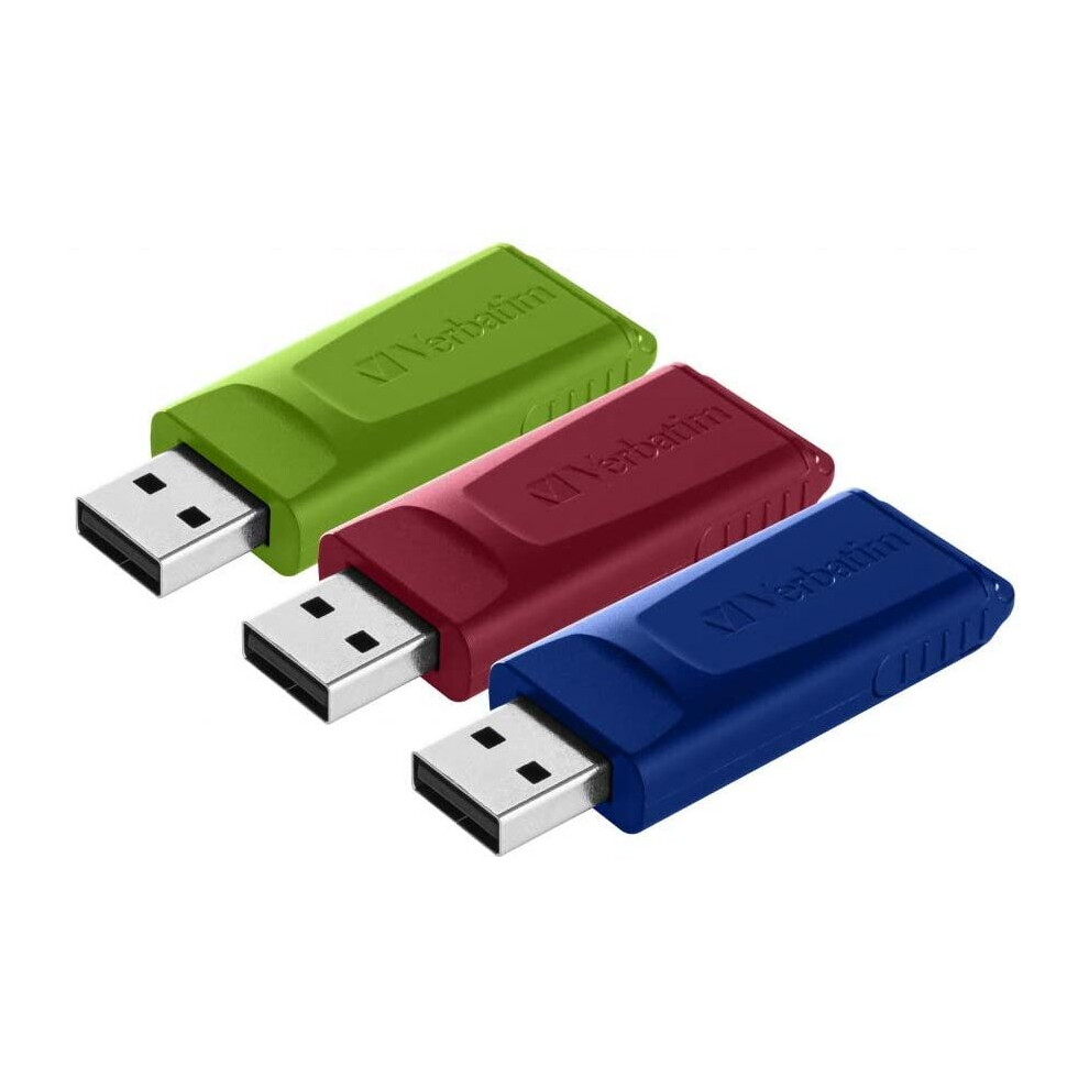 Verbatim Slider USB-flash-drive multipack 16GB - USB 2.0 - 3x USB memory stick - laptop notebook ultrabook TV car stereo - USB 2.0 stick - data-stick