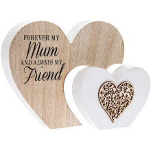 The Leonardo Collection Laser Cut Woodcraft Heart Plaque - Forever my MUM and always my friend